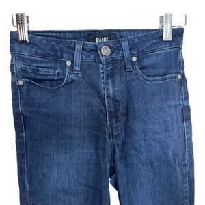 Paige Margot Crop Jeans Womens Dark Blue Stretch Denim Size 25